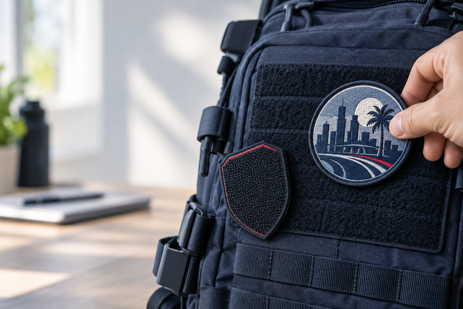 Embroidered, woven, and PVC options for custom velcro patches Los Angeles police departments use on uniform panels