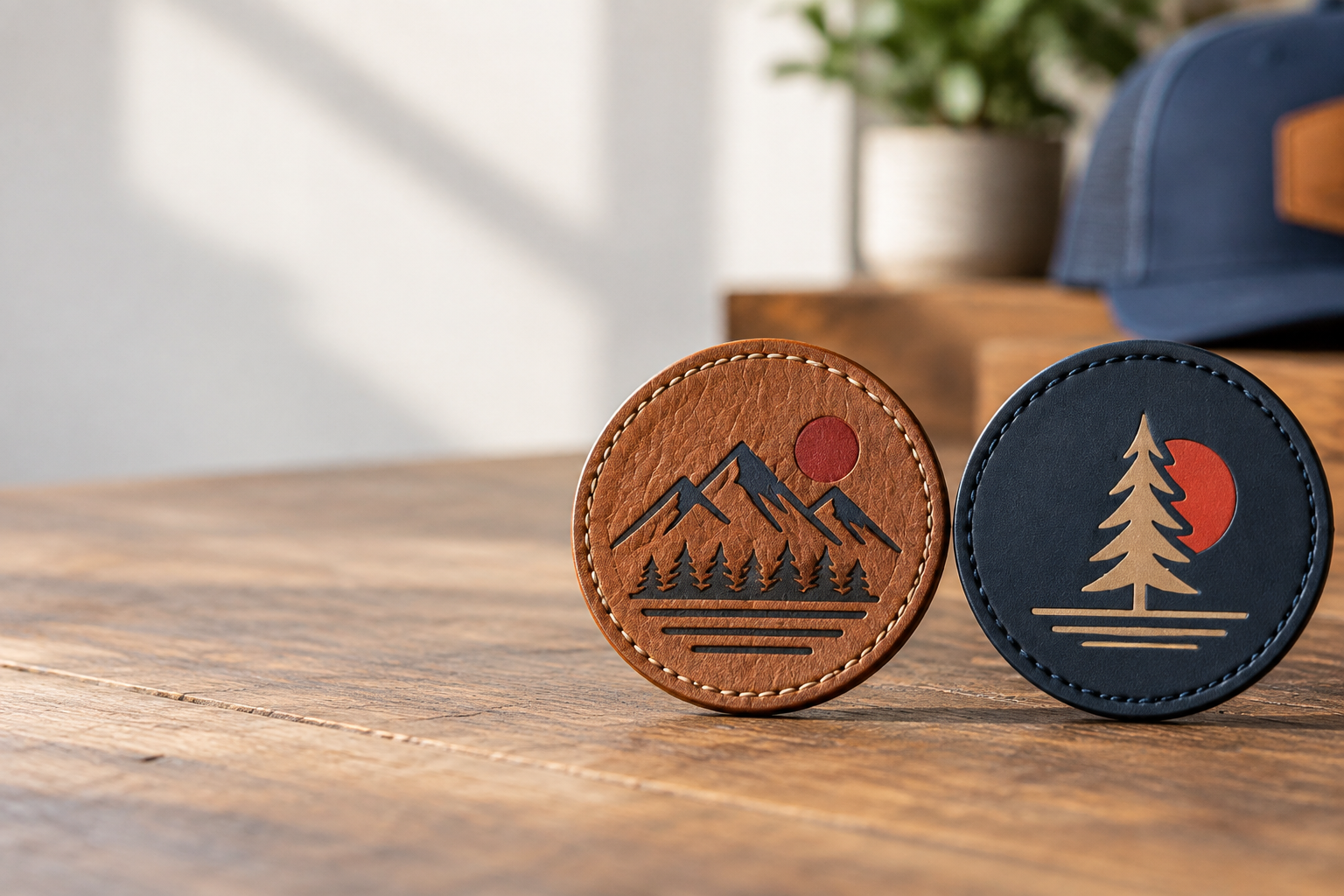Bulk custom leather patches Los Angeles hat brands can compare on structured caps and unstructured cotton hats