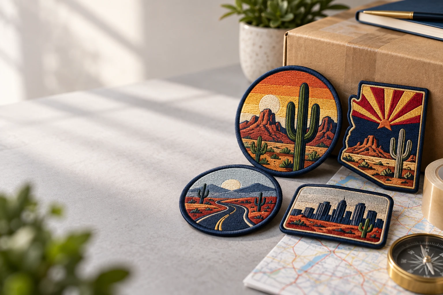 Production planning for custom embroidered patches Phoenix teams order, showing a crest, backing options, and delivery checklist