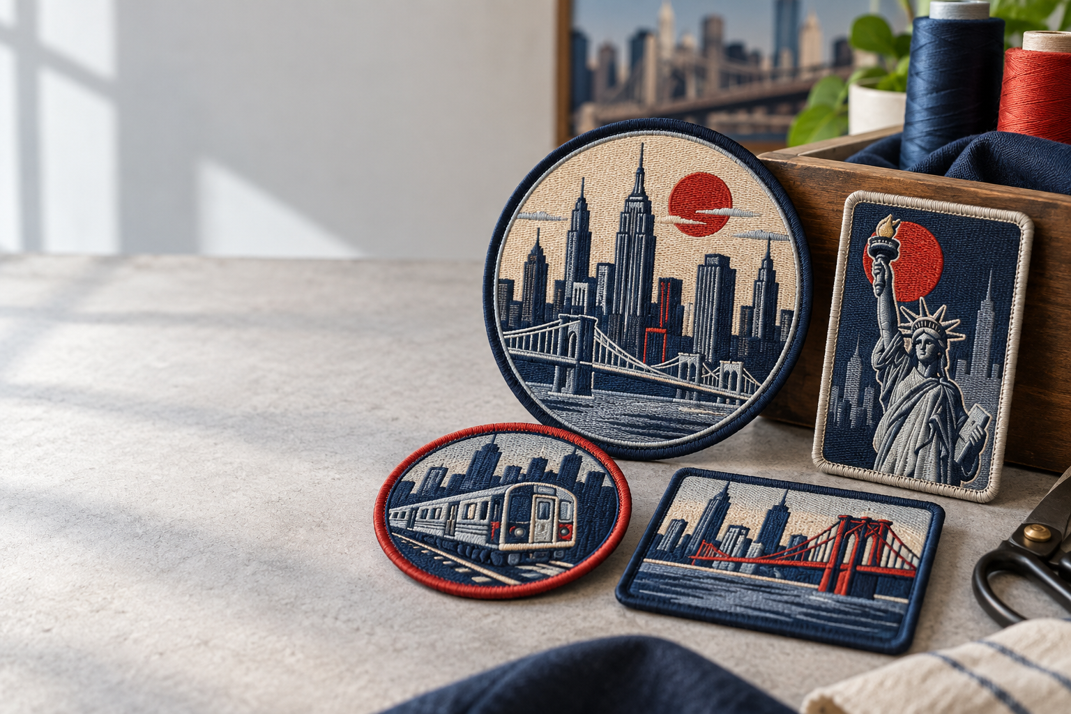 Sizing and backing comparison for custom embroidered patches New York teams can order for caps, uniforms, and jackets
