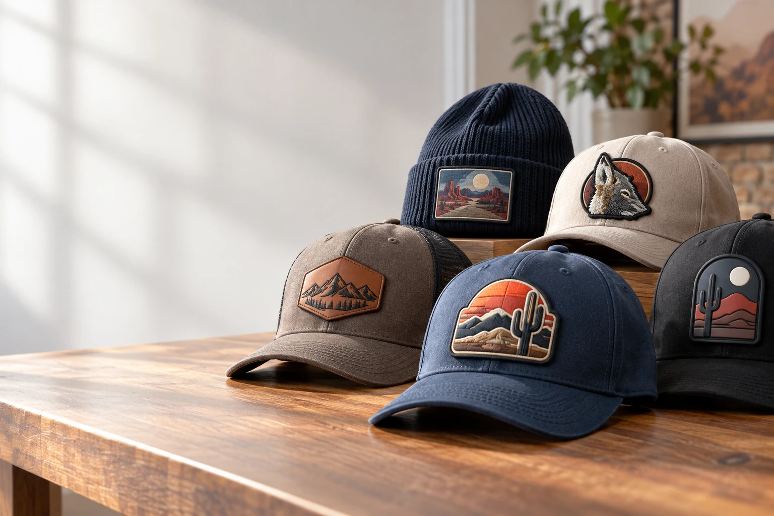 3D embroidered patches Phoenix hat brands use for bold lettering on structured twill caps